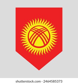 Kyrgyzstan Flag in Shield Shape Frame