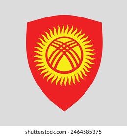Kyrgyzstan Flag in Shield Shape Frame
