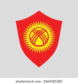 Kyrgyzstan Flag in Shield Shape Frame