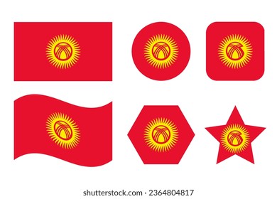 Kyrgyzstan flag simple illustration for independence day or election