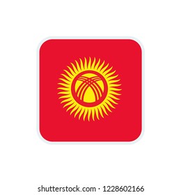 Kyrgyzstan flag. Kyrgyzstan square flag.