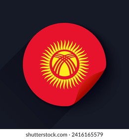 Kyrgyzstan Flag Sticker Vector Illustration