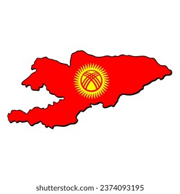 
Kyrgyzstan flag vector illustration, fits Kyrgyzstan country map frame, on isolated white background, cool for sticker, emblem, badge
banners, t-shirts, etc.