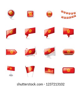 Kyrgyzstan flag, vector illustration on a white background