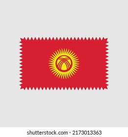 Vector de bandera de Kirguistán. Bandera nacional