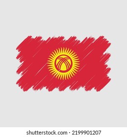 Vector de bandera de Kirguistán. Bandera nacional