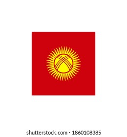 Kyrgyzstan flag vector square icon - illustration. Flag of Kyrgyzstan. Abstract concept, icon, square, button
