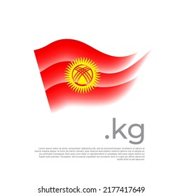 Bandera de Kirguistán. Cartel nacional de diseño estilizado vectorial sobre fondo blanco. Bandera kirguisa pintada con pinceladas abstractas, dominio de kg, lugar de texto. Banner patriótico del estado de kirguistán, portada