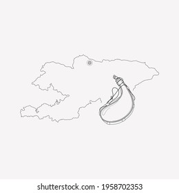 Kyrgyzstan icon line element. Vector illustration of kyrgyzstan icon line isolated on clean background for your web mobile app logo design.