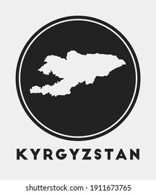Kyrgyzstan icon. Round logo with country map and title. Stylish Kyrgyzstan badge with map. Vector illustration.