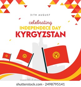 Kyrgyzstan Independence Day. 31st August Independence day of Kyrgyzstan celebration banner Abstract Design