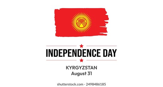 Kyrgyzstan Independence Day. August 31 is Celebrated as Kyrgyzstan Independence Day with flag design. Kyrgyzstan Independence Day wallpaper, background, poster, card, banner. Vector EPS 10.