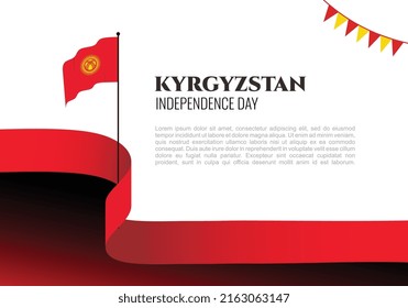Kyrgyzstan independence day background banner poster for national celebration on August 31.