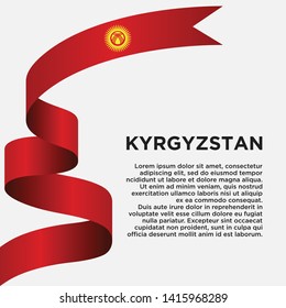 Kyrgyzstan Independence Day with flag, vector illustrations with white background - Vector