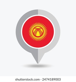 Kyrgyzstan Location Pin Icon Vector Illustration