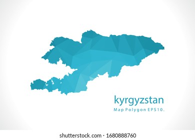 kyrgyzstan Map Abstract geometric rumpled triangular low poly style gradient graphic on white background
