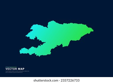 Kyrgyzstan map of abstract gradient green blue concept with technology light effect vector.