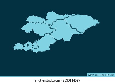 Kyrgyzstan map ,Abstract mash line and point scales on dark background for your web site design map logo, app, ui ,Travel. Vector illustration eps 10.