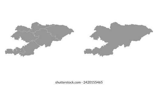 Kyrgyzstan map with administrative divisions. Vector illustration.