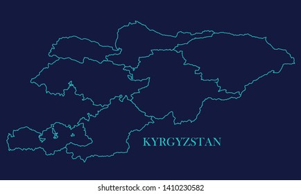 Kyrgyzstan Map Background Vector eps10