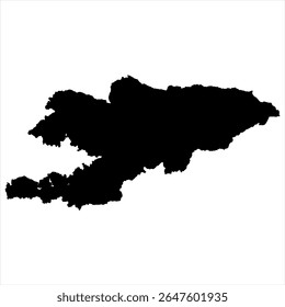 Kyrgyzstan Map - black World Map International vector template with High detailed isolated on white background - Vector