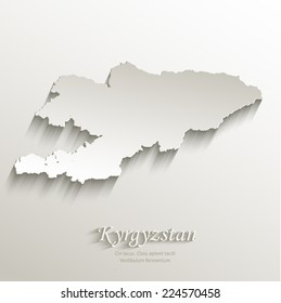Kyrgyzstan map card paper 3D natural vector