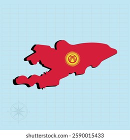  Kyrgyzstan map Design Vector illustration graphic