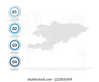 Kyrgyzstan map of dots gray for presentation. Creative concept for infographic.