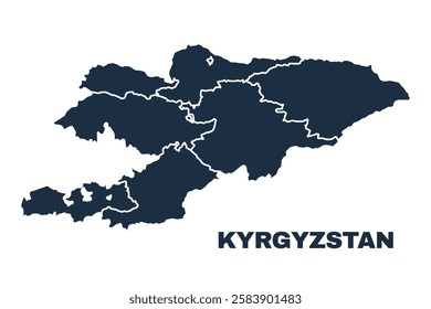 Kyrgyzstan map flat border outline vector