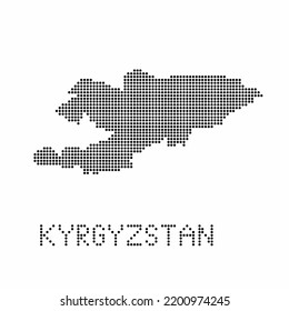 Kyrgyzstan map with grunge texture in dot style. Abstract vector illustration of a country map with halftone effect for infographic. 