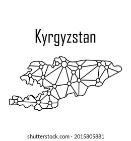 Kyrgyzstan map icon, vector illustration in black isolated on white background.