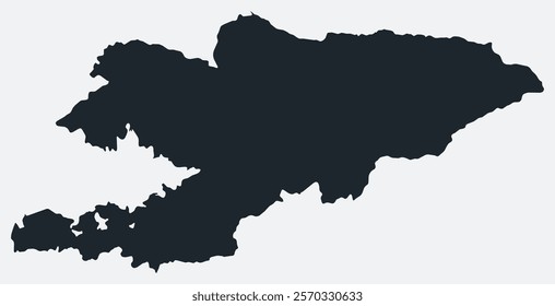 Kyrgyzstan map. Just a simple border map. Shape of the country. Flat blank Kyrgyzstan outline. Vector boundary illustration.