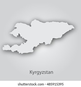 Kyrgyzstan map in paper cut style.Abstract modern design background. Vector illustration EPS10