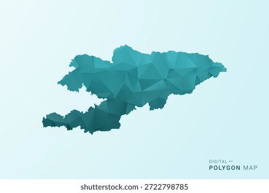 Kirgisistan Karte - Polygon Stil Vektorgrafik in blau-grün Low Poly geometrischen Design, moderne minimale Silhouette.