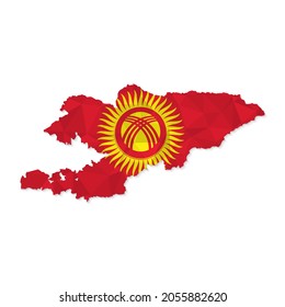 Kyrgyzstan map in polygonal style on white background. Vector illustration eps 10.
