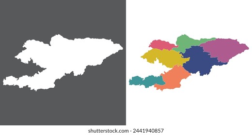 Kyrgyzstan map. Map of Kyrgyzstan in set