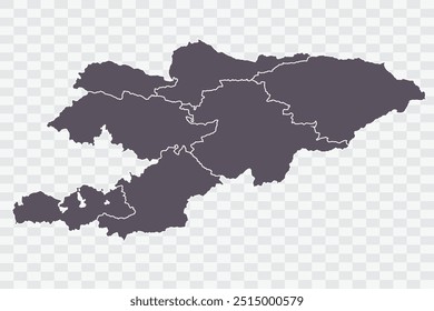 Kyrgyzstan Map Smoke Color on White Background quality files Png