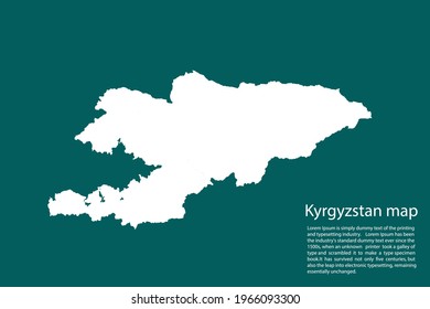 Kyrgyzstan map vector, isolated on Green  background