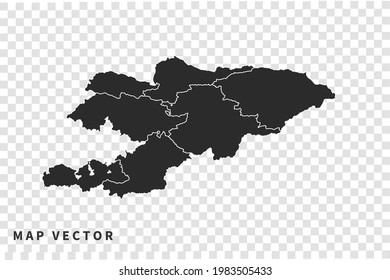 Kyrgyzstan map vector, isolated on transparent background