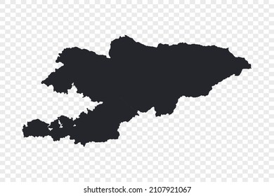 Mapa vectorial de Kirguistán, no aislado en fondo transparente