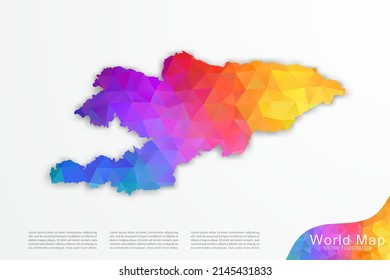 Kyrgyzstan Map - World Map International vector template with polygon style and gradient colorful isolated on white background for website, design, infographic - Vector illustration eps 10