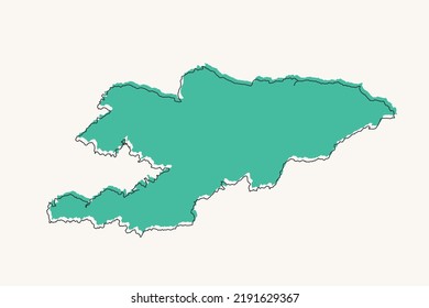 Kyrgyzstan Map - World map International vector template with black and green geometric shapes and lines style isolated on white background for design, infographic - Vector illustration eps 10