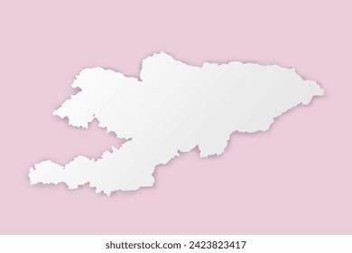 Kyrgyzstan Map - World map International vector template with paper cut style including shadow and white color on pink background for design, education, website - Vector illustration eps 10