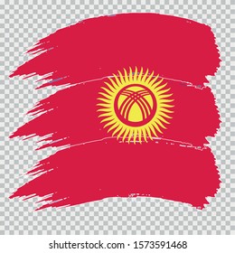 KYRGYZSTAN national flag brush vector on transparent background