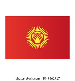 Kyrgyzstan national flag on white background texture. Vector illustration state symbol.