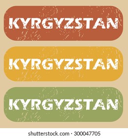 Kyrgyzstan on colored background