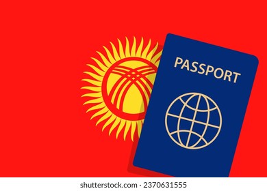 Kyrgyzstan Passport. Kyrgyzstan Flag Background. Vector