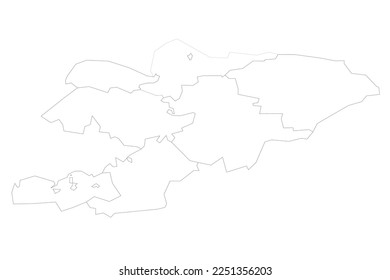 Kyrgyzstan political map of administrative divisions