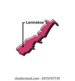 Kyrgyzstan political map with capital Leninskoe, national borders, important cities design template