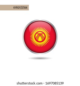 Kyrgyzstan round flag vector design template